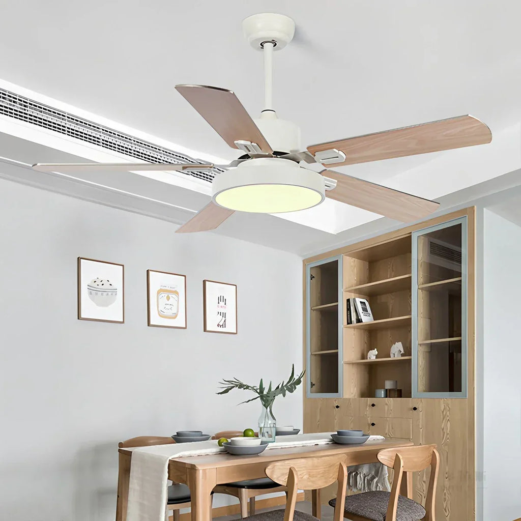 Vintage-Deckenventilator mit 5 Flügeln und Licht fürs Wohnzimmer | Desfino