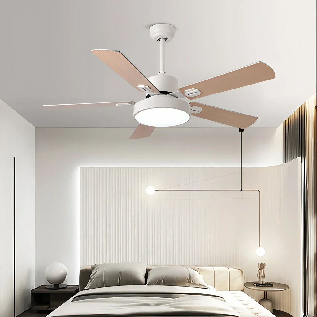 Vintage-Deckenventilator mit 5 Flügeln und Licht fürs Wohnzimmer | Desfino