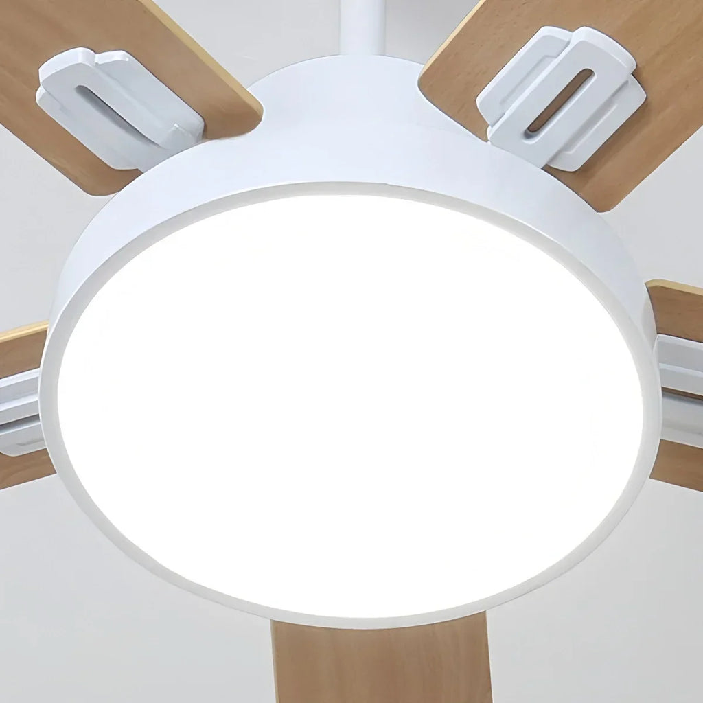 Vintage-Deckenventilator mit 5 Flügeln und Licht fürs Wohnzimmer | Desfino