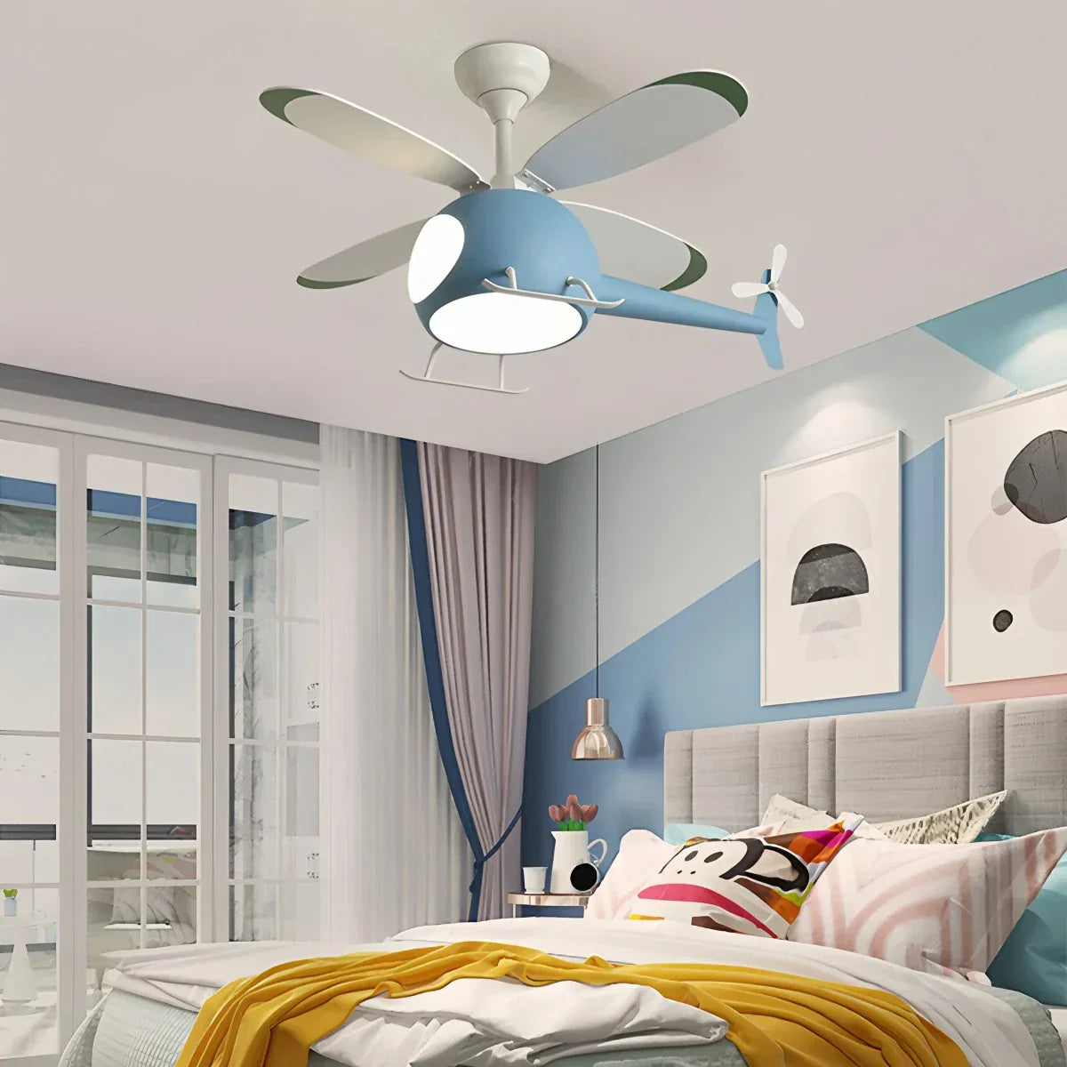 Airplane Ceiling Fan Lamp for Children’s Room | Desfino