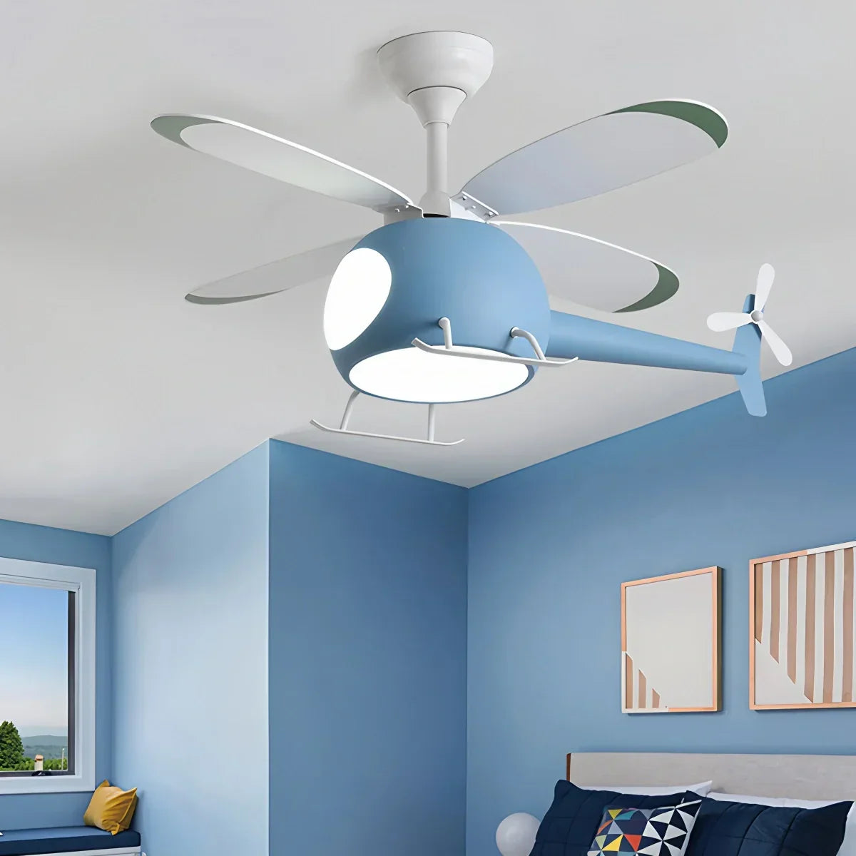 Airplane Ceiling Fan Lamp for Children’s Room | Desfino