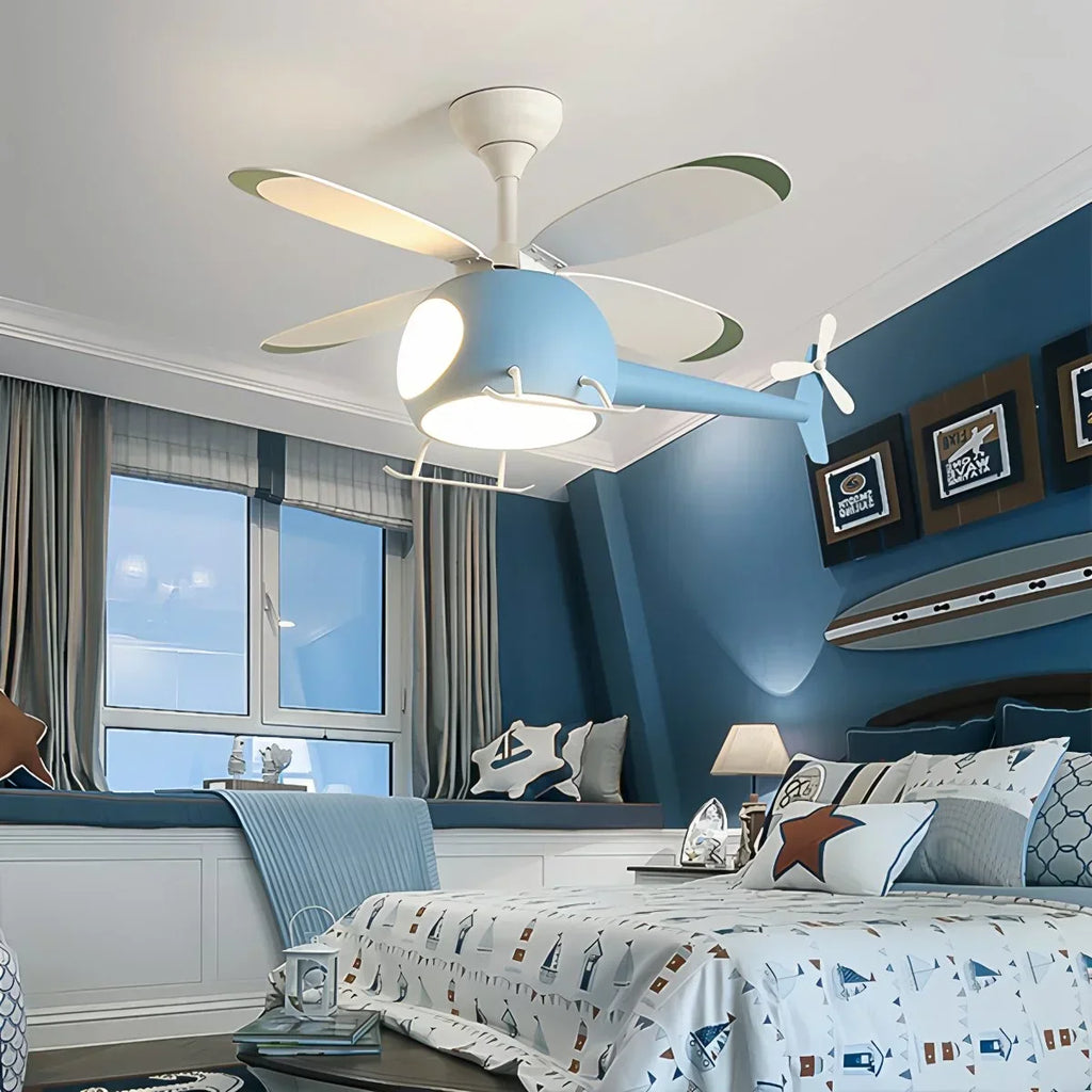 Airplane Ceiling Fan Lamp for Children’s Room | Desfino