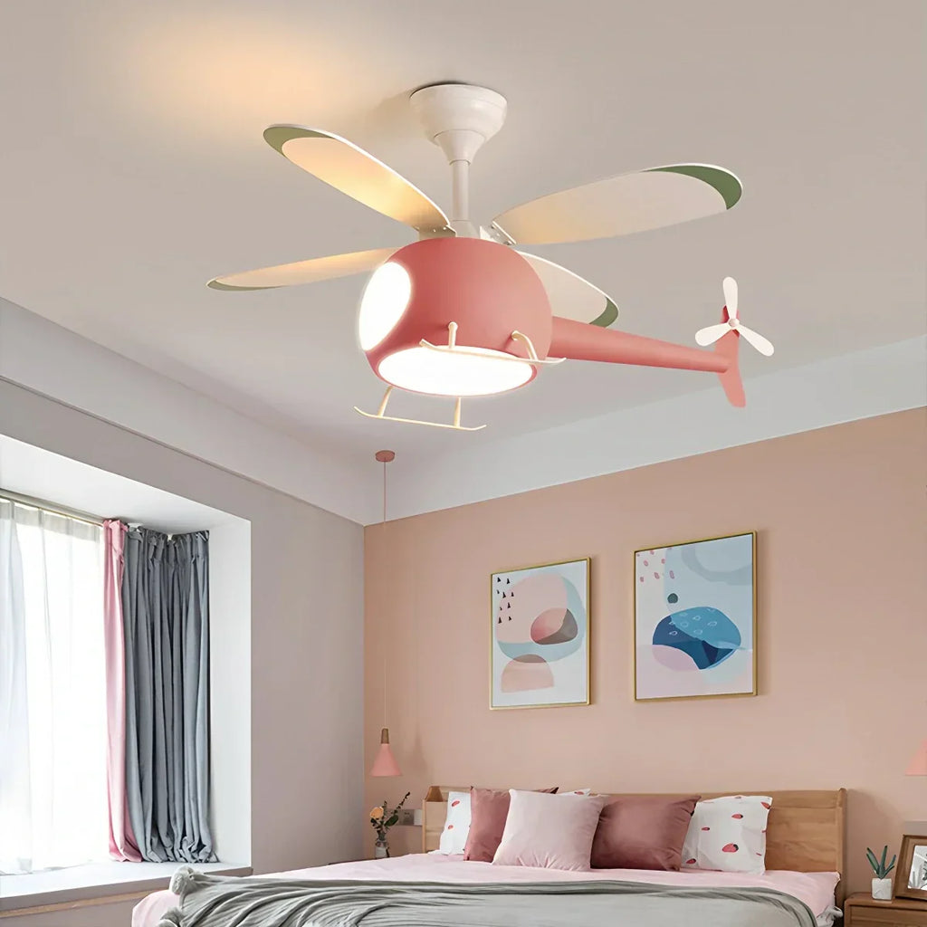Airplane Ceiling Fan Lamp for Children’s Room | Desfino