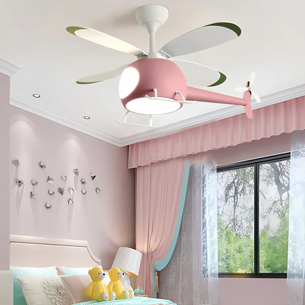 Airplane Ceiling Fan Lamp for Children’s Room | Desfino