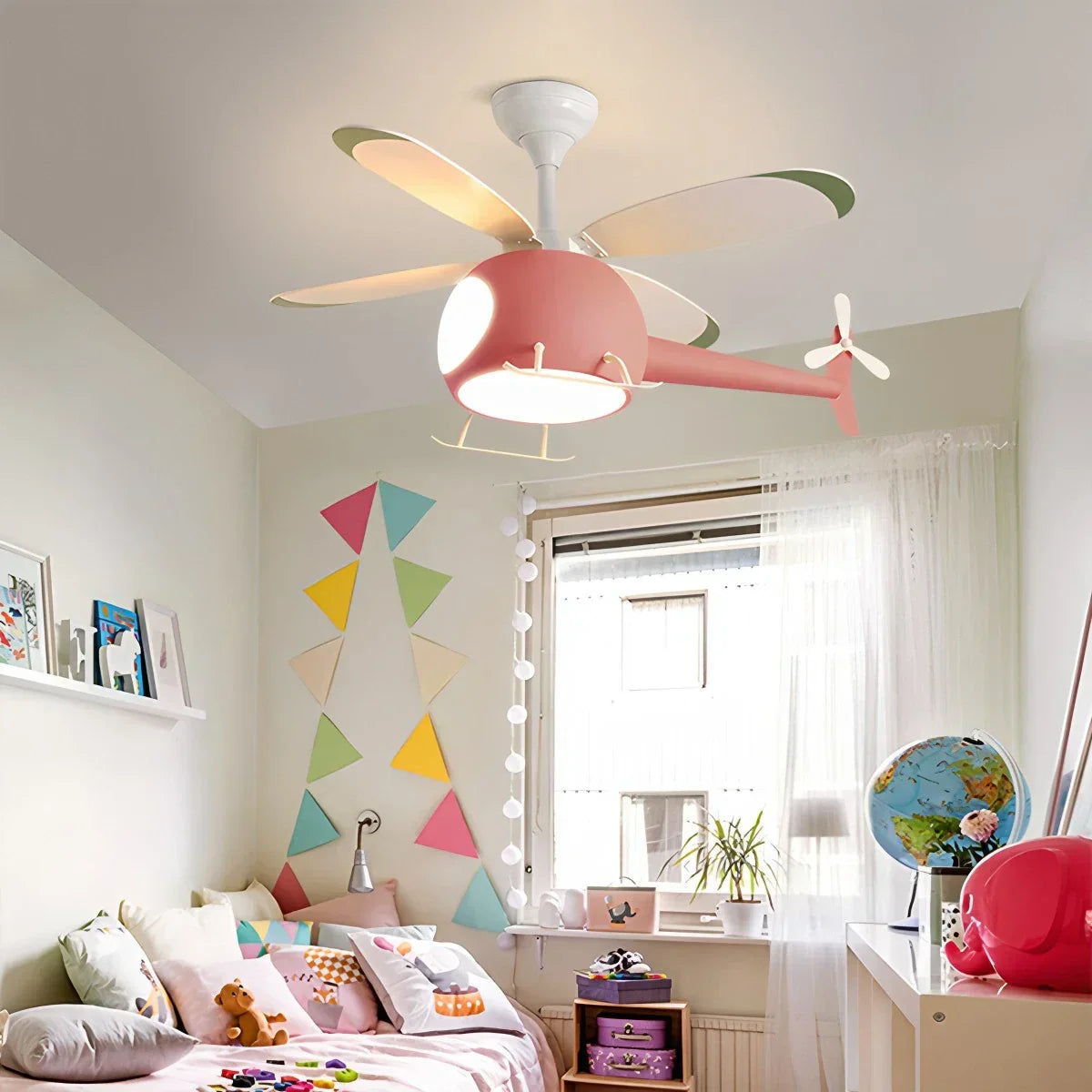 Airplane Ceiling Fan Lamp for Children’s Room | Desfino