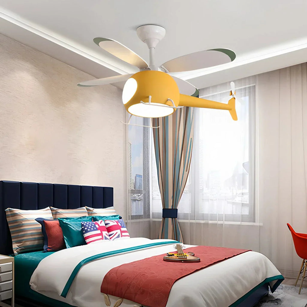 Airplane Ceiling Fan Lamp for Children’s Room | Desfino