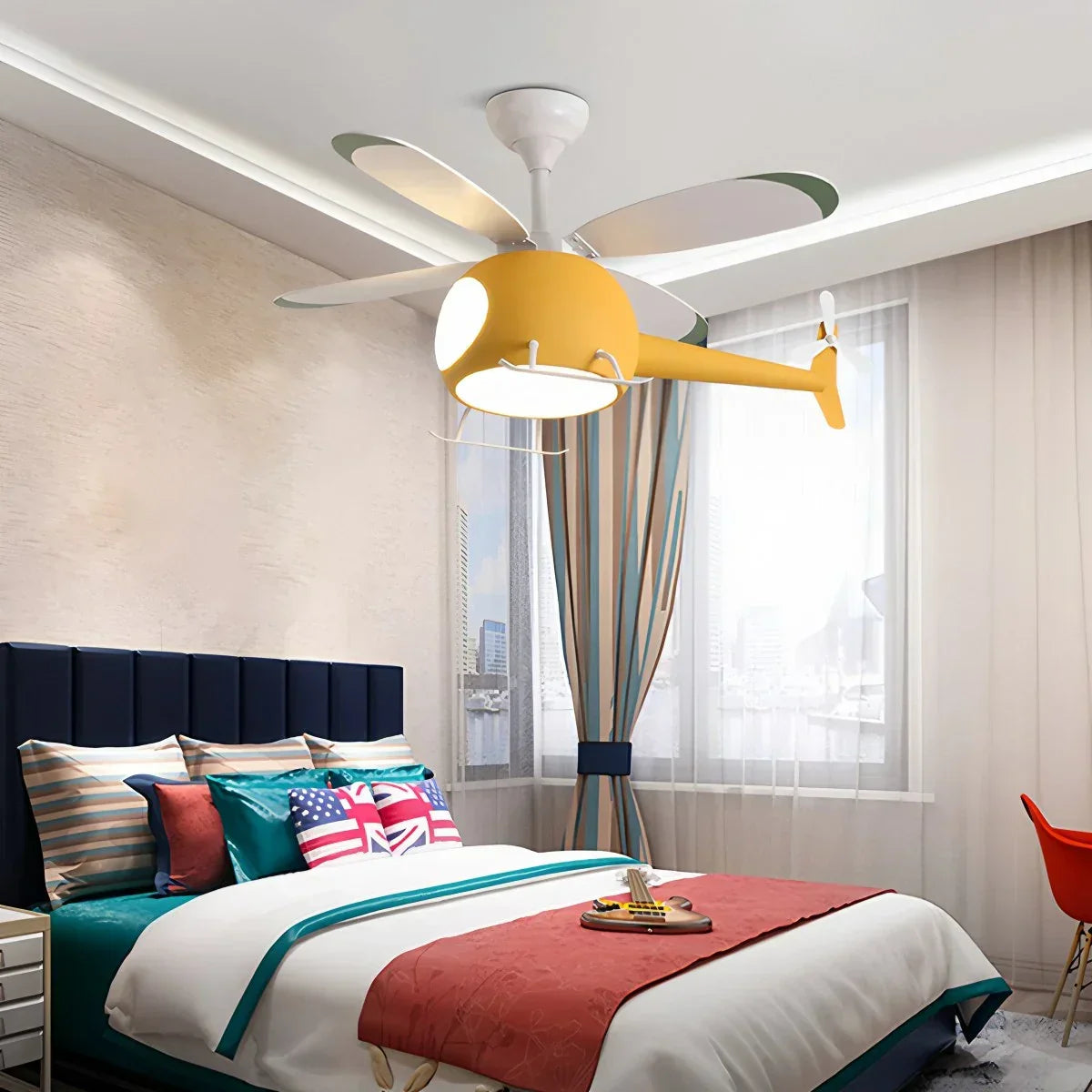 Airplane Ceiling Fan Lamp for Children’s Room | Desfino