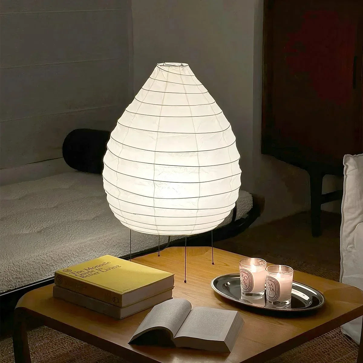 Akari 22N Rice Paper Table Lamp for Bedroom | Desfino
