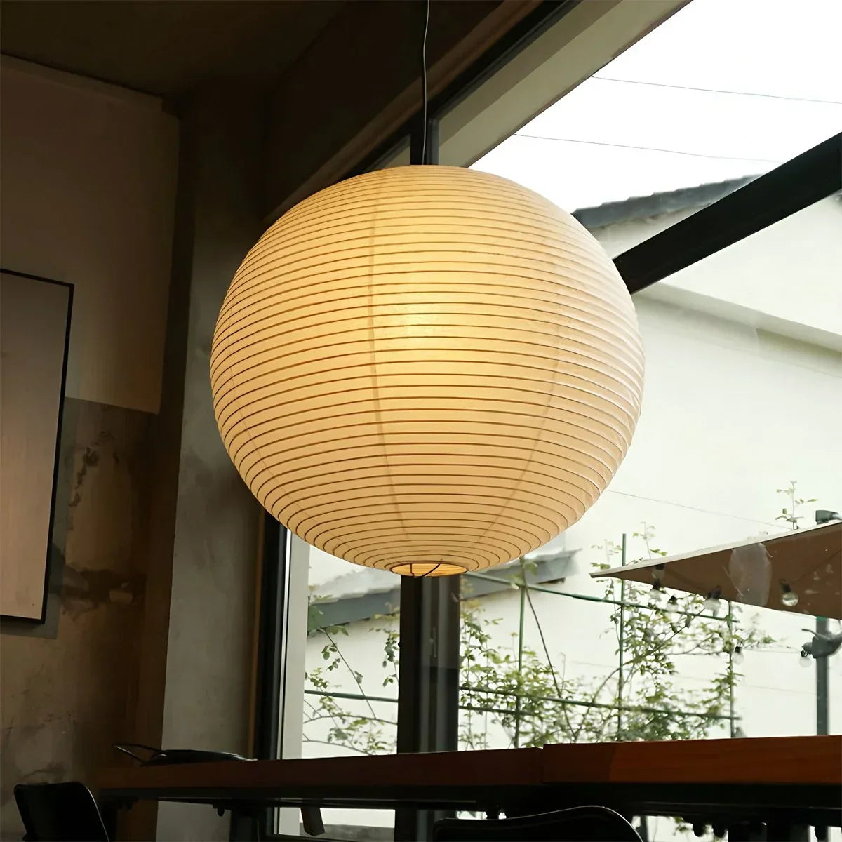 Japanese Style Spherical Paper Pendant Light for Living Room | Desfino