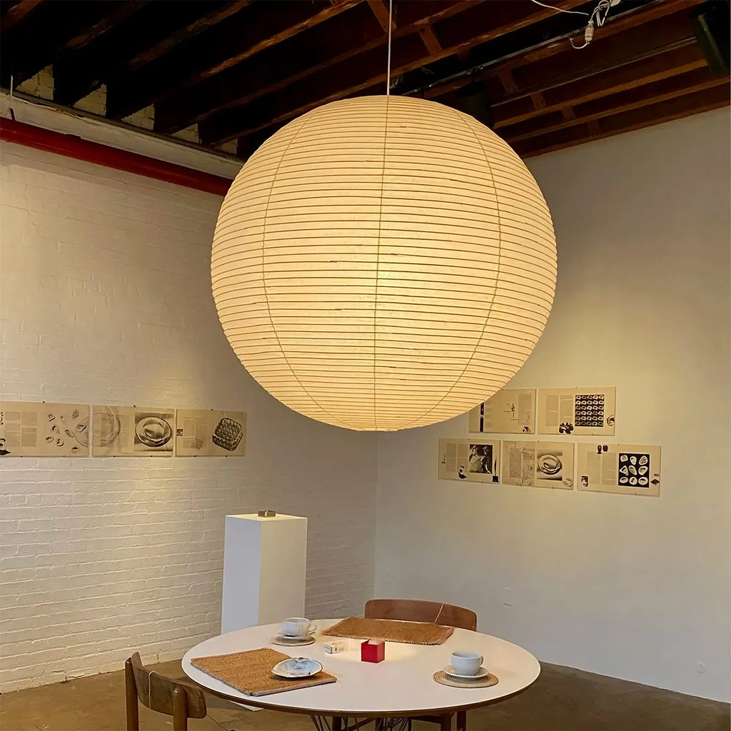 Japanese Style Spherical Paper Pendant Light for Living Room | Desfino
