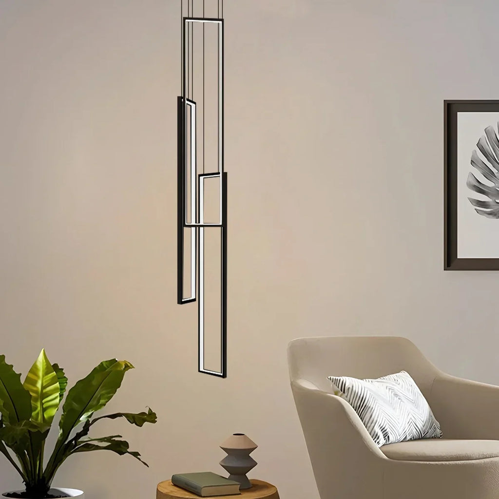 Aldarj Rectangular LED Staircase Chandelier | Desfino