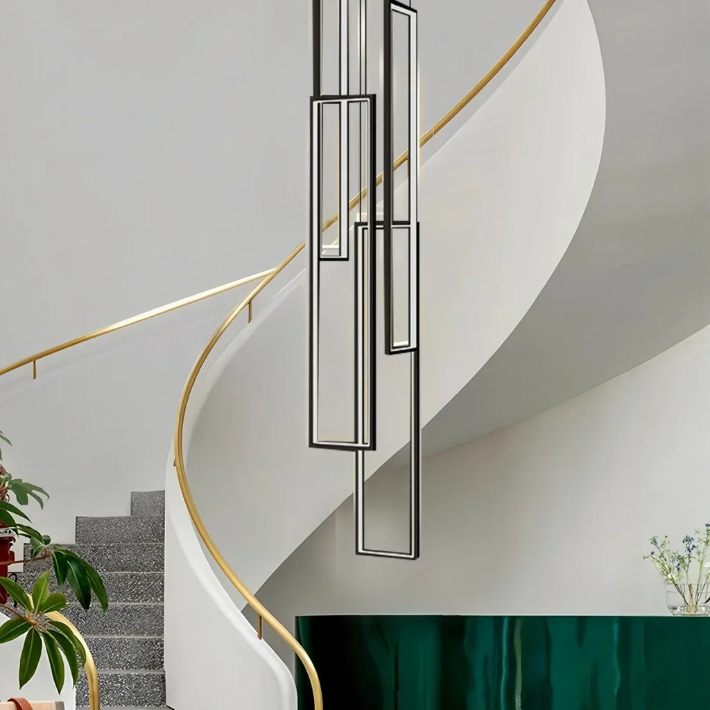 Aldarj Rectangular LED Staircase Chandelier | Desfino