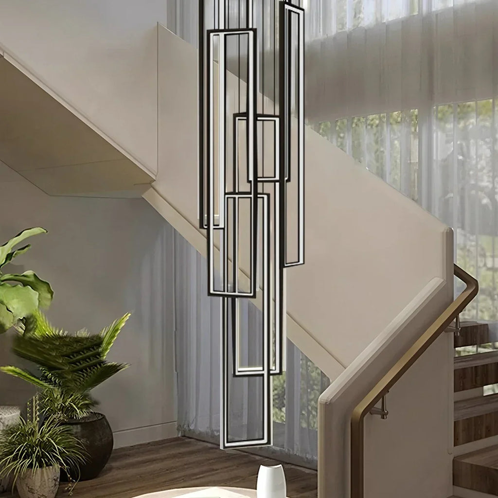 Aldarj Rectangular LED Staircase Chandelier | Desfino