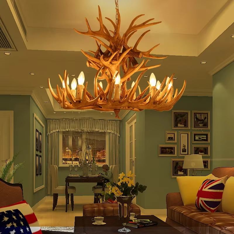 Antler Shape Resin Chandelier for Living Room | Desfino