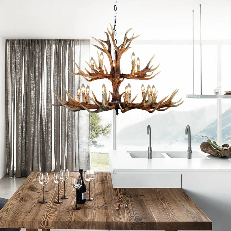 Antler Shape Resin Chandelier for Living Room | Desfino