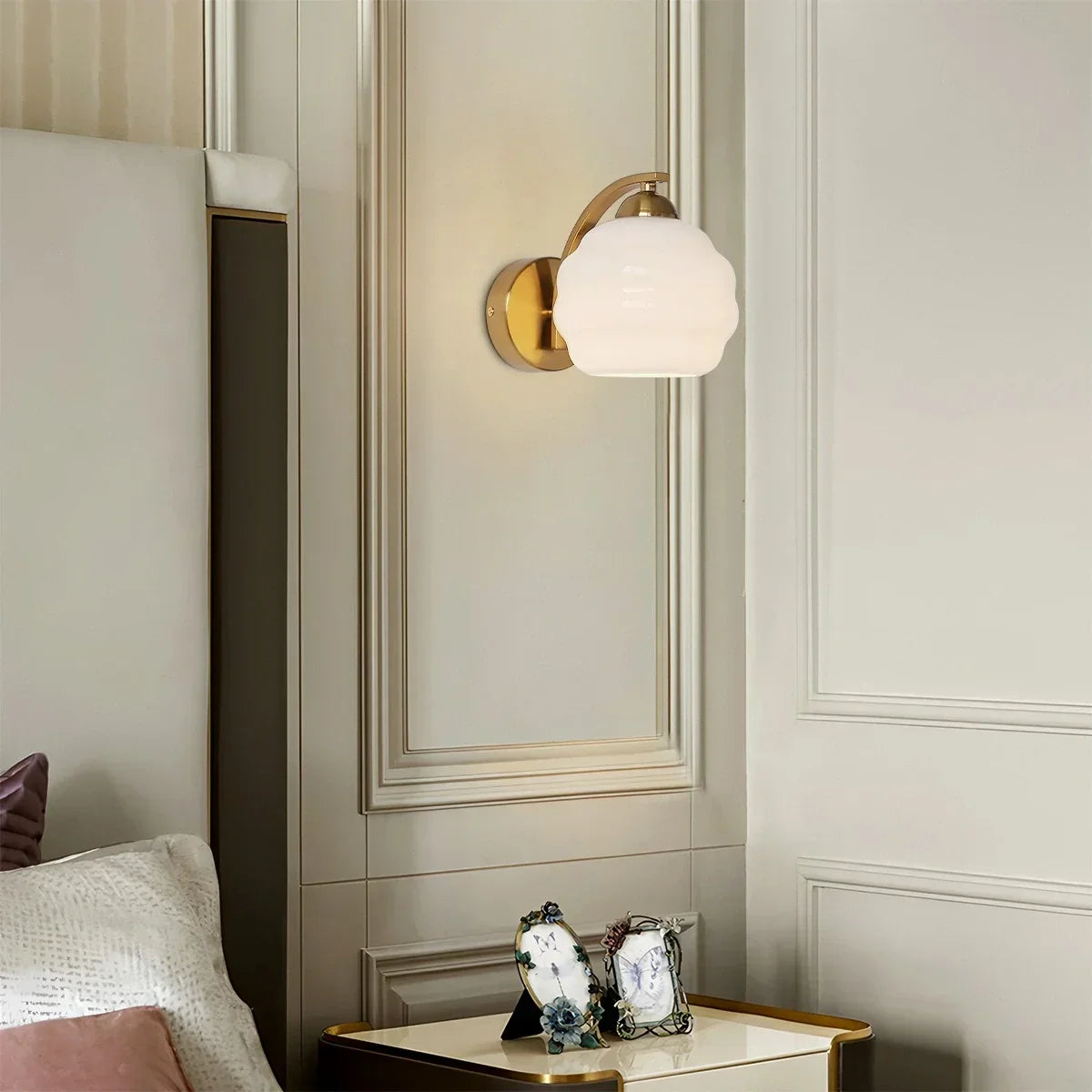 Vintage-Glaswandleuchte im Art-déco-Stil | Desfino