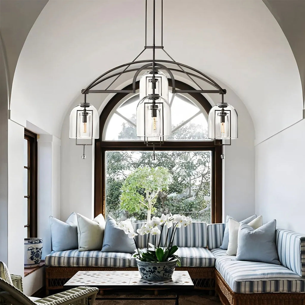 Bell Glass Chandelier for Living Room | Desfino