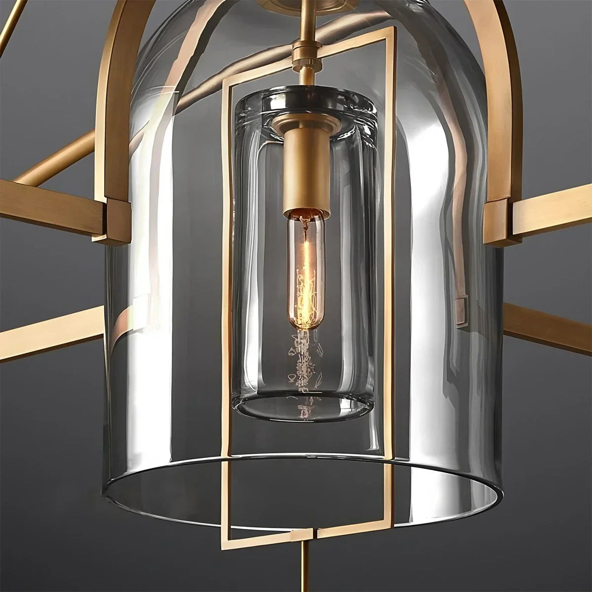 Bell Glass Chandelier for Living Room | Desfino
