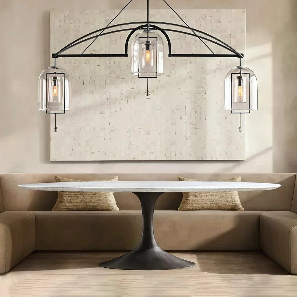 Bell Glass Chandelier for Living Room | Desfino