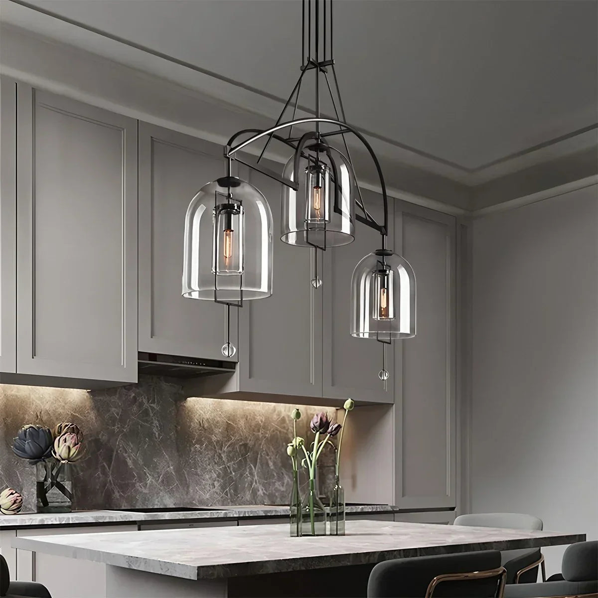 Bell Glass Chandelier for Living Room | Desfino