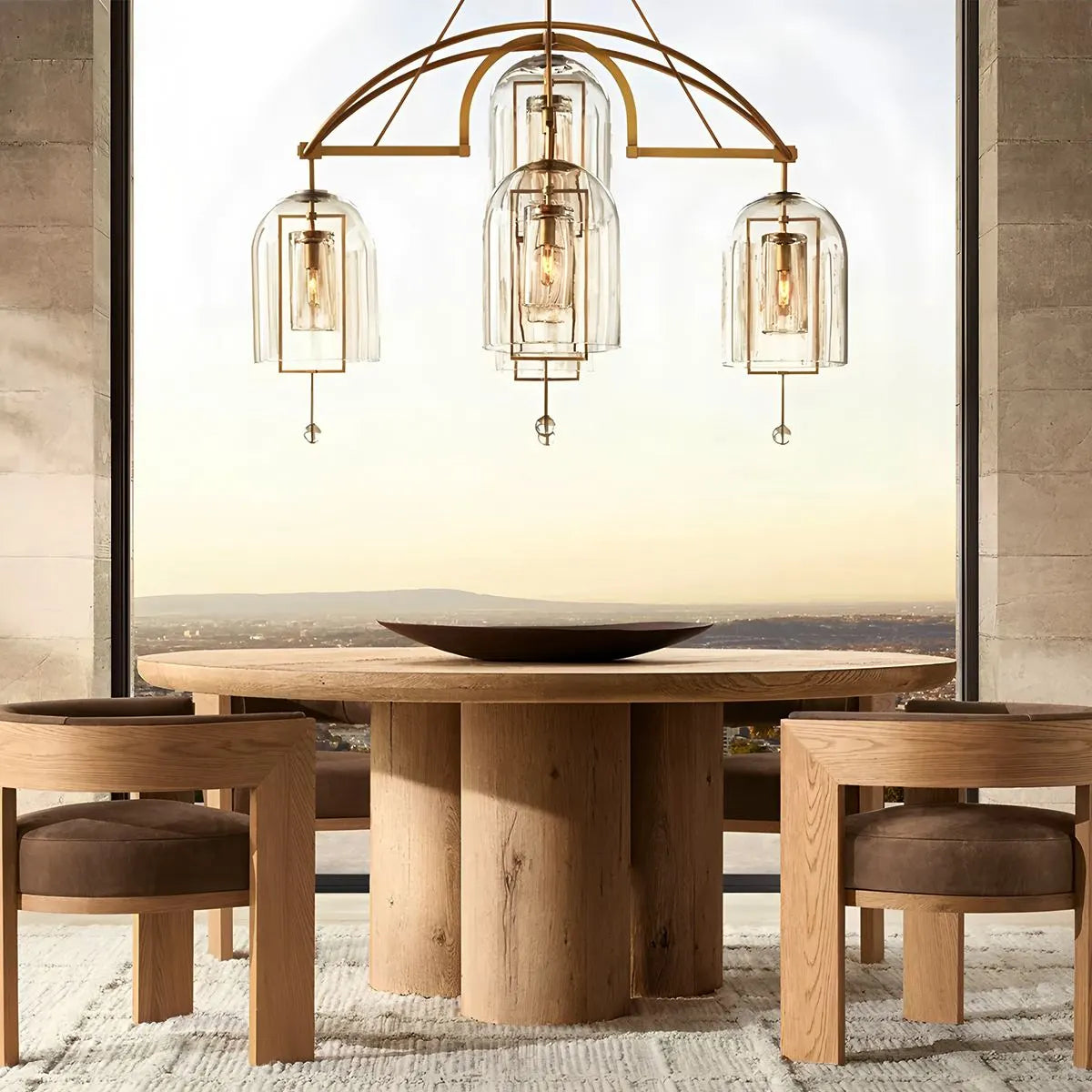 Bell Glass Chandelier for Living Room | Desfino