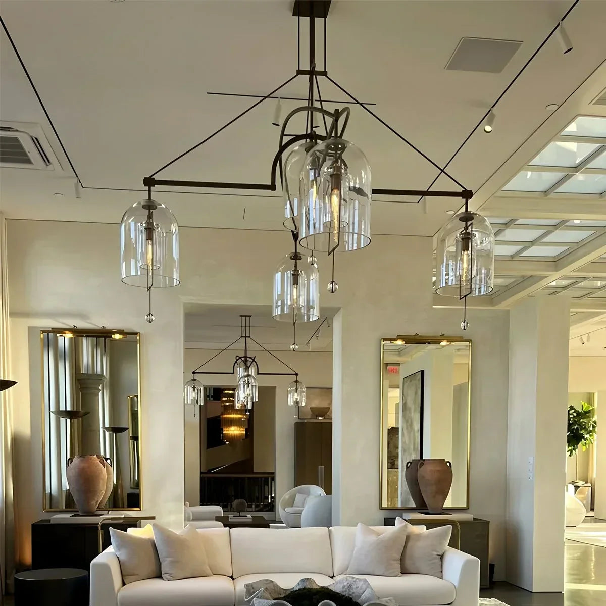 Bell Glass Chandelier for Living Room | Desfino