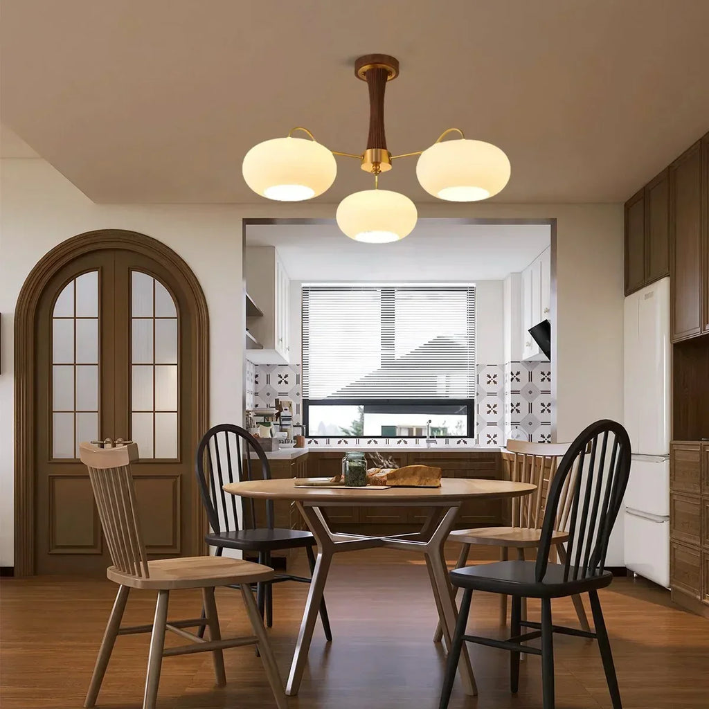 Brass Wooden Persimmon Chandelier | Desfino