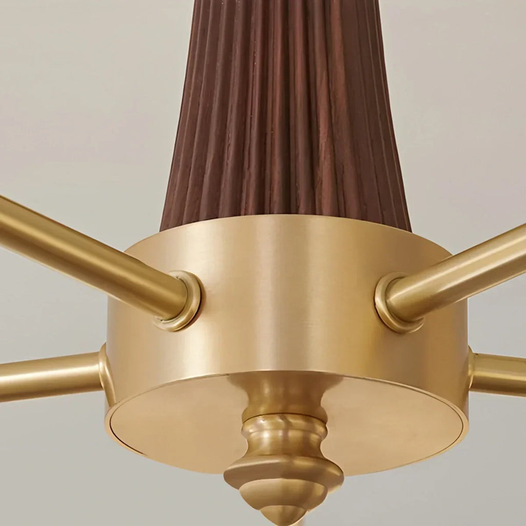 Brass Wooden Persimmon Chandelier | Desfino