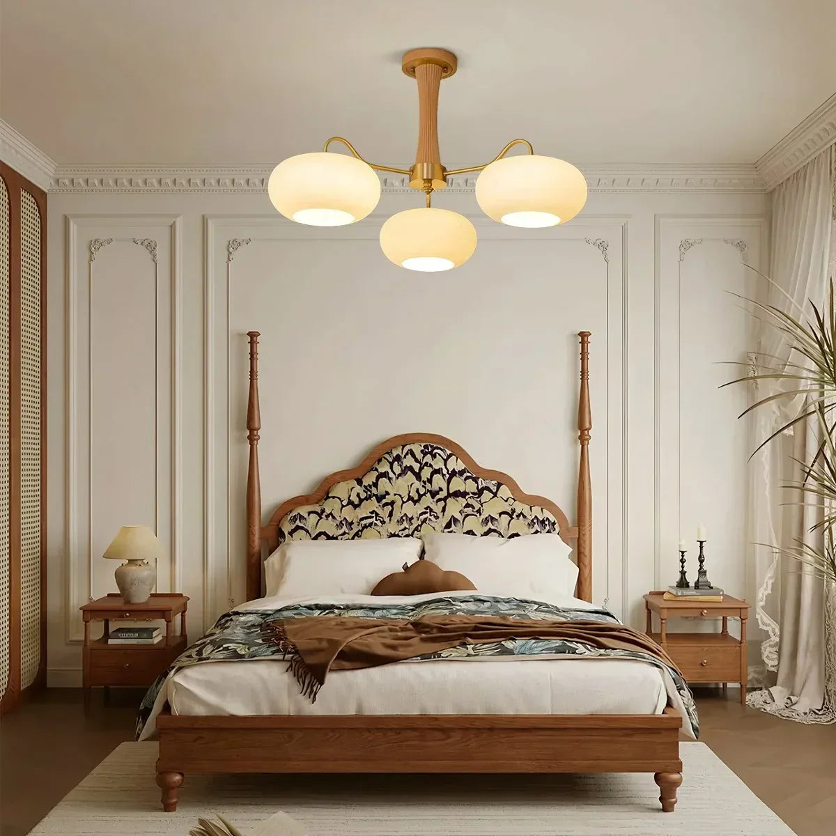 Brass Wooden Persimmon Chandelier | Desfino