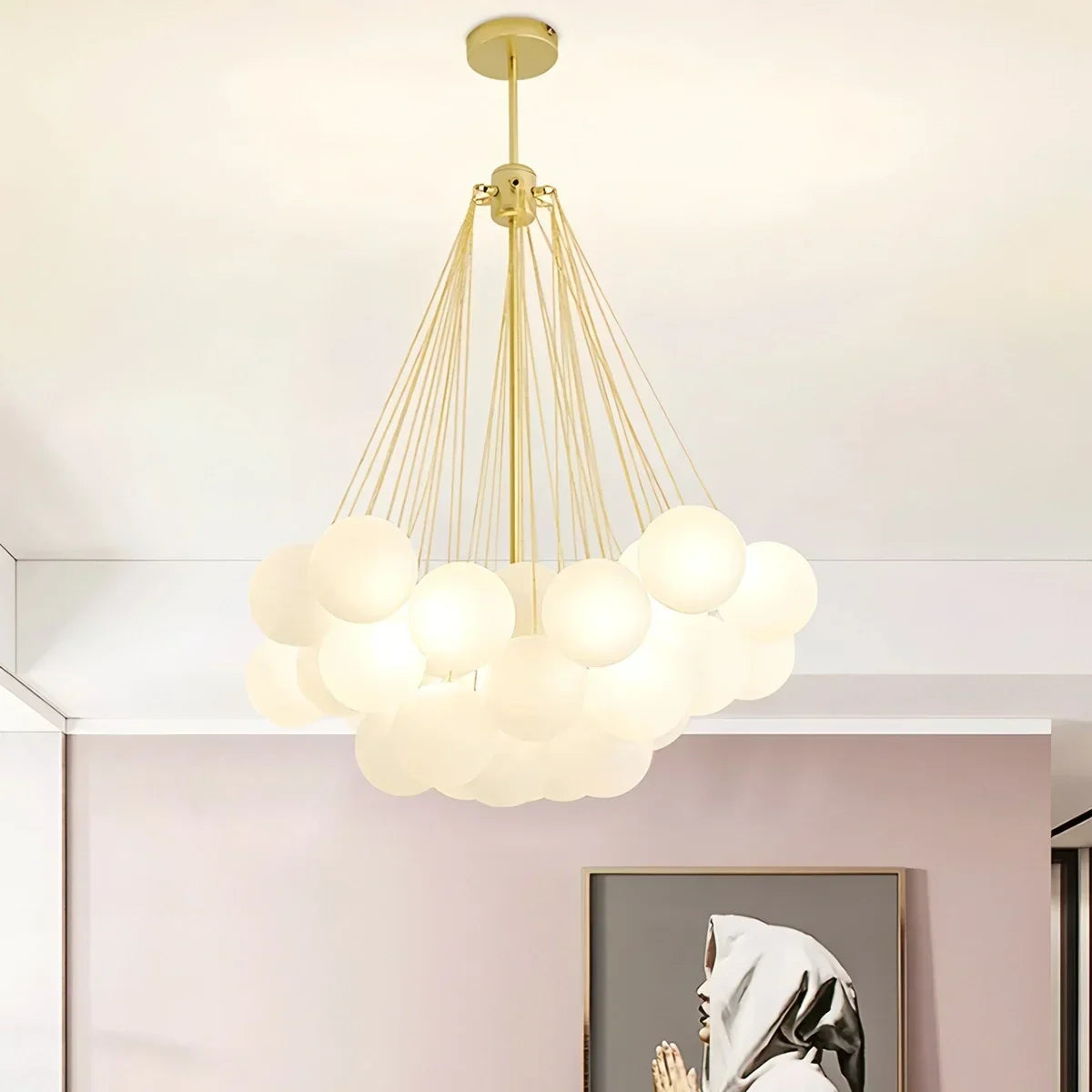 Moderner Kronleuchter aus Bubble-Glas für das Wohnzimmer | Desfino