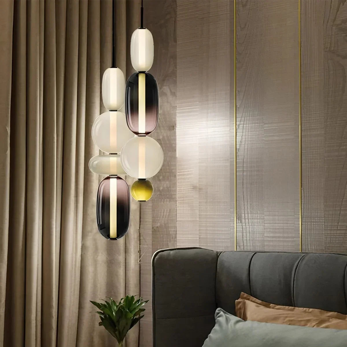 Hängeleuchte aus Bonbonglas für das Schlafzimmer | Desfino