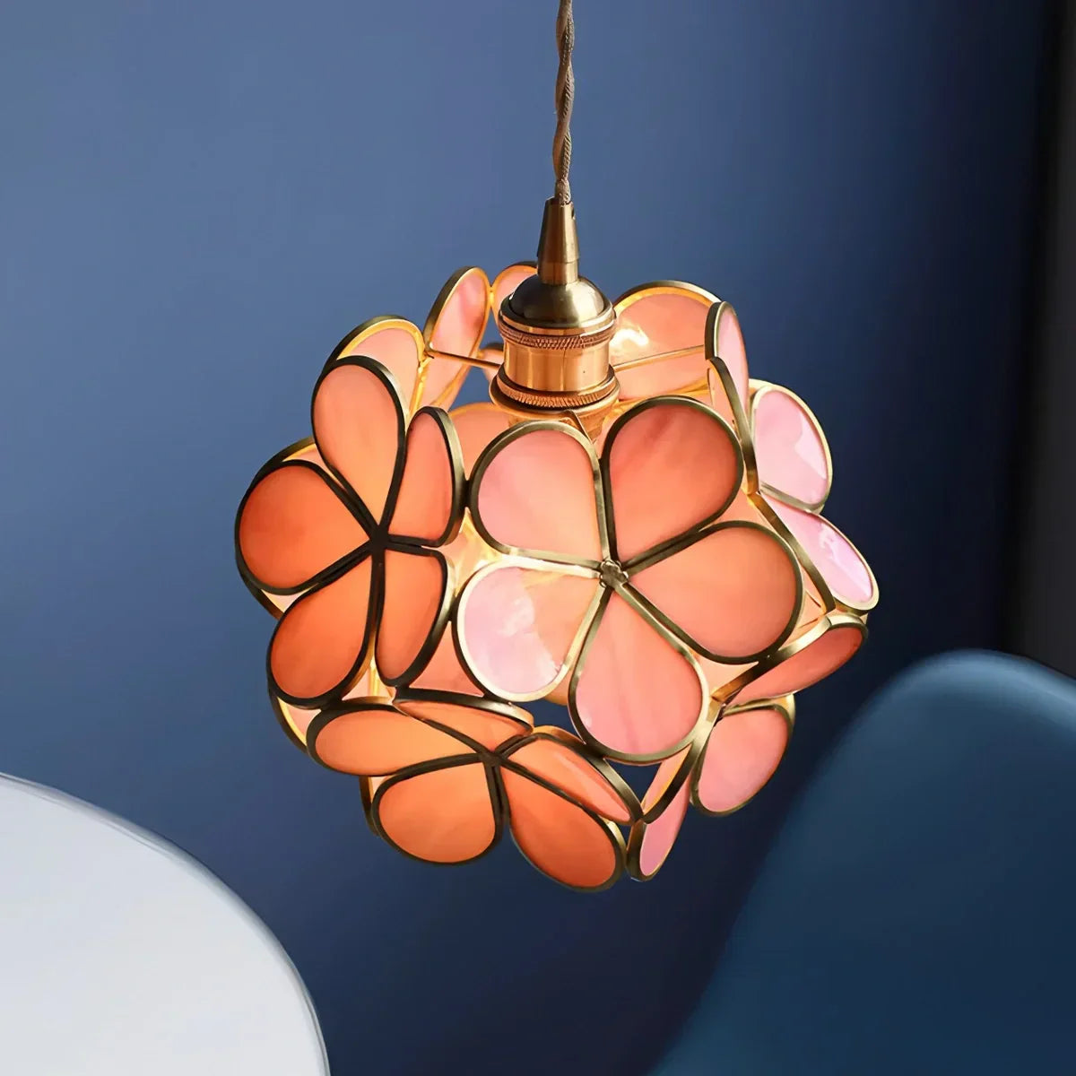 Cherry Blossom Stained Glass Pendant Light | Desfino