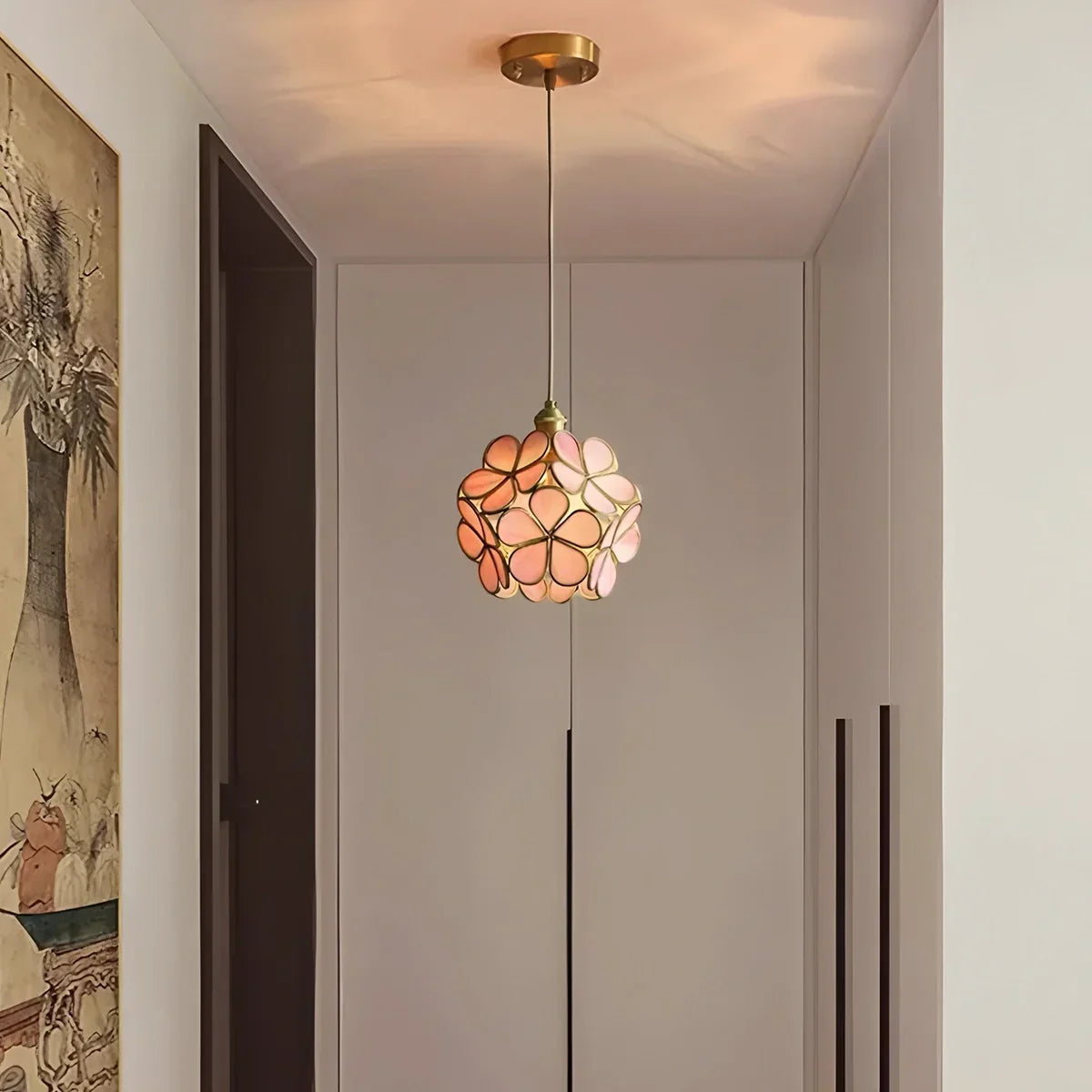 Cherry Blossom Stained Glass Pendant Light | Desfino