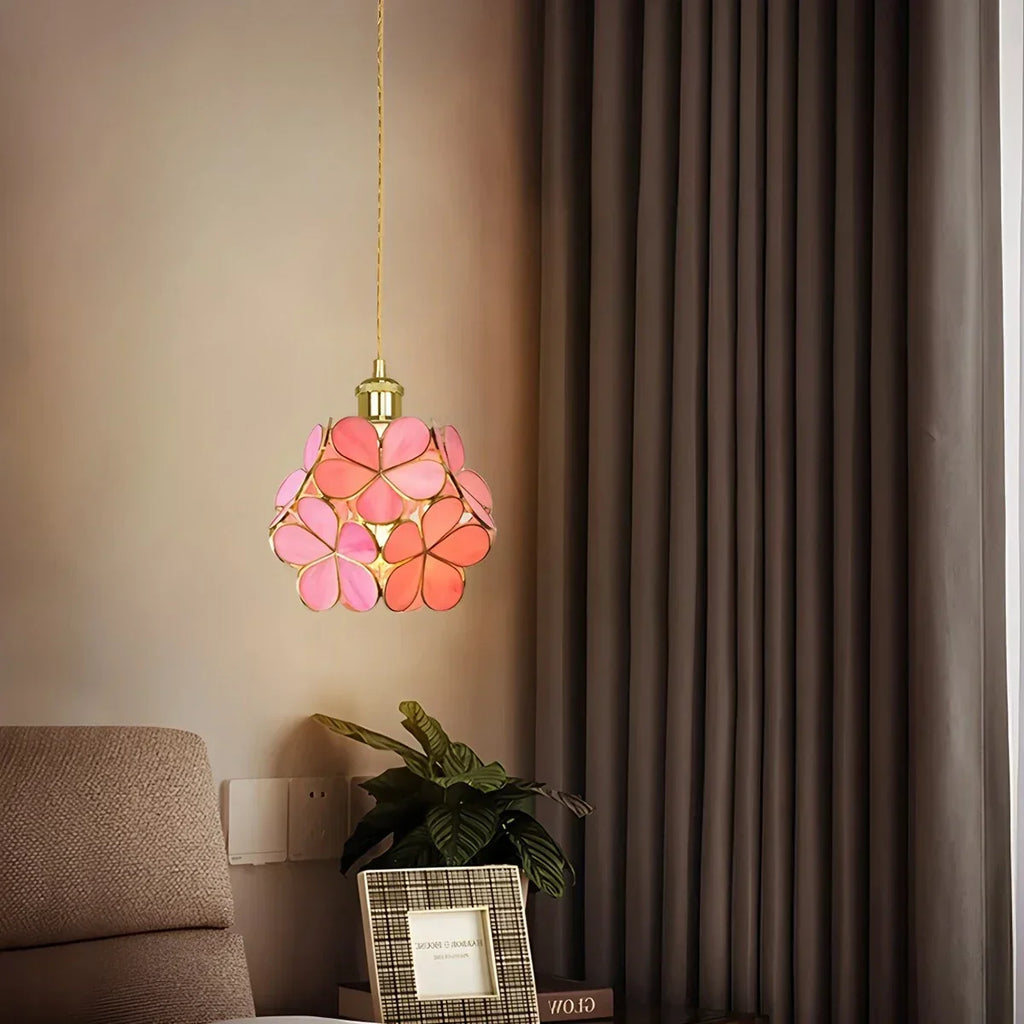 Cherry Blossom Stained Glass Pendant Light | Desfino