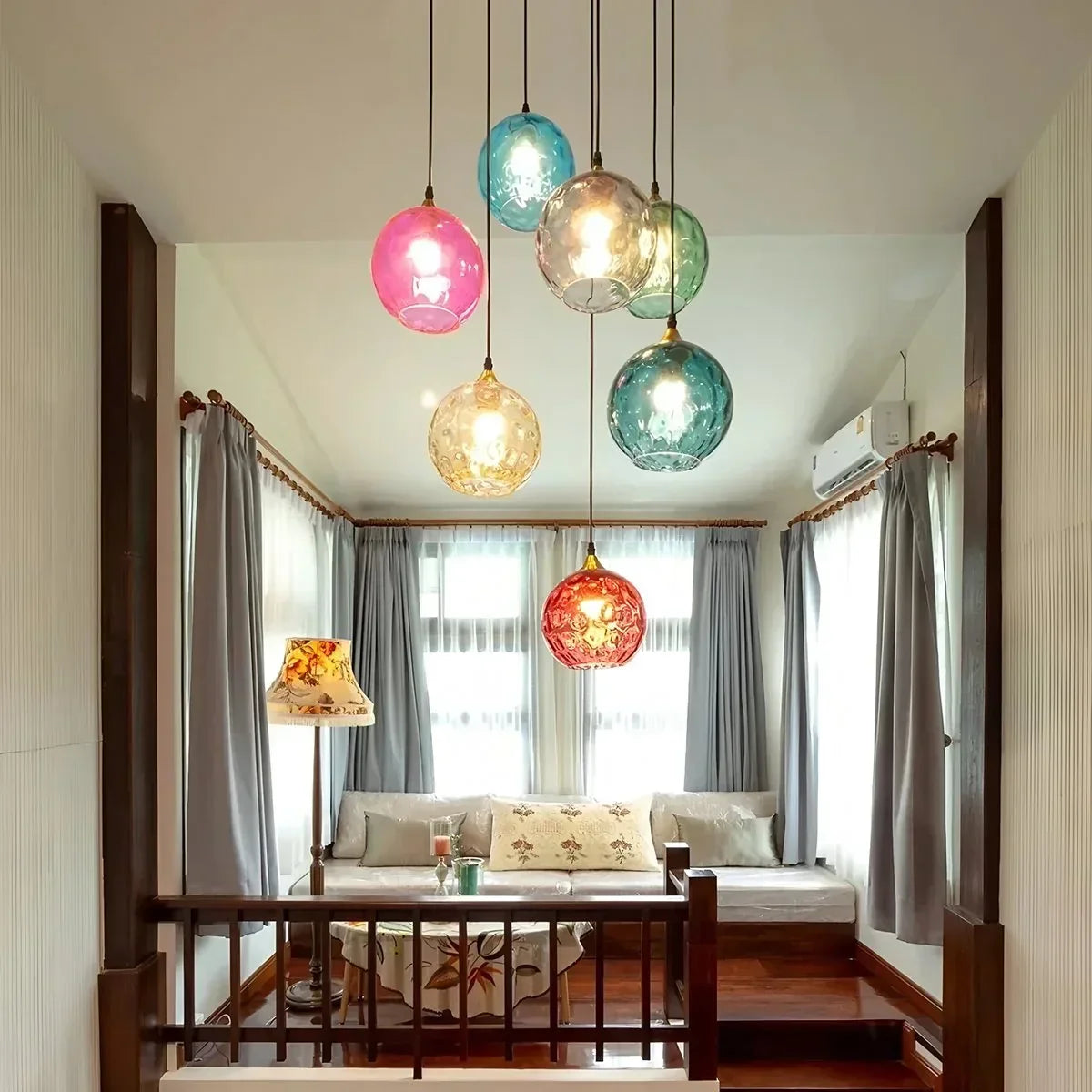 Colorful Glass Ball Pendant Light for Living Room | Desfino