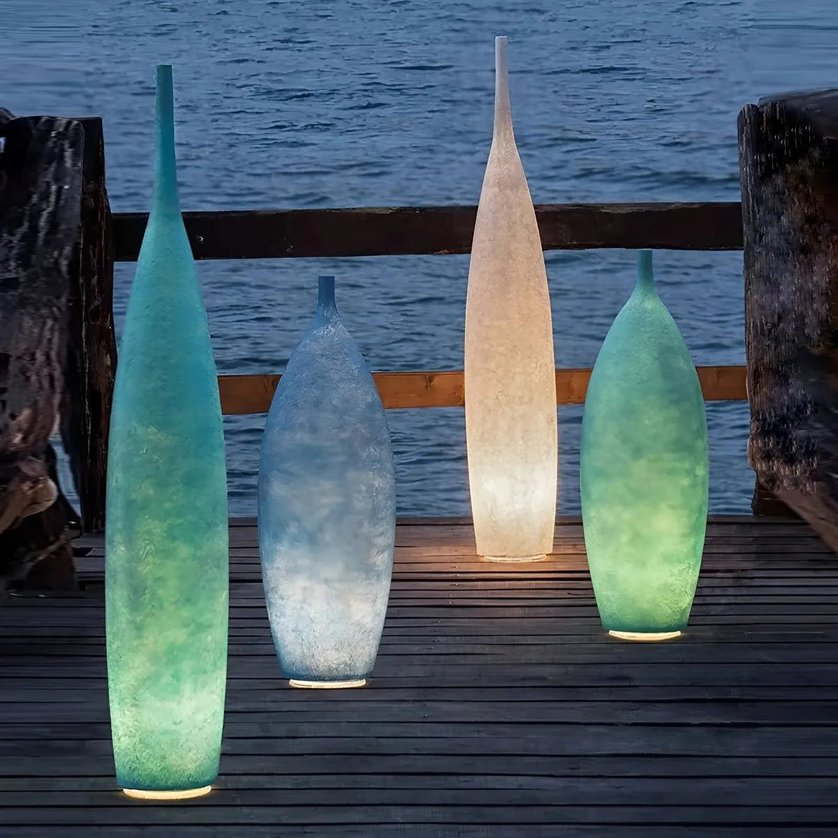 Bunte Vasen-Stehlampe für den Außenbereich | Desfino