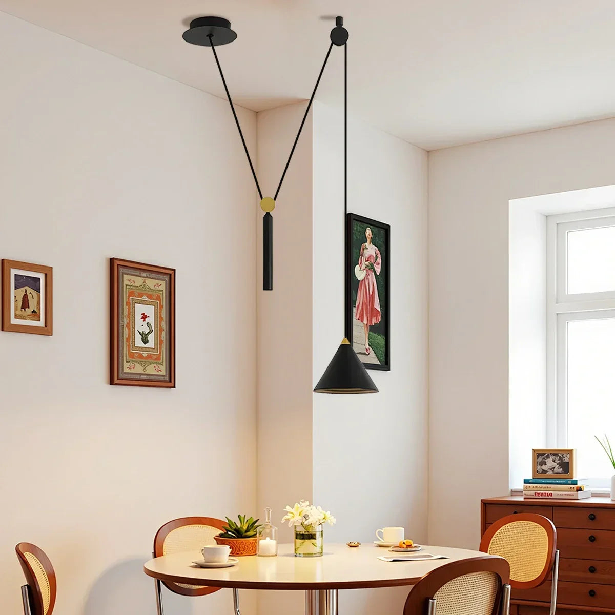 Cone Counterweight Pulley Swag Pendant Lamp | Desfino
