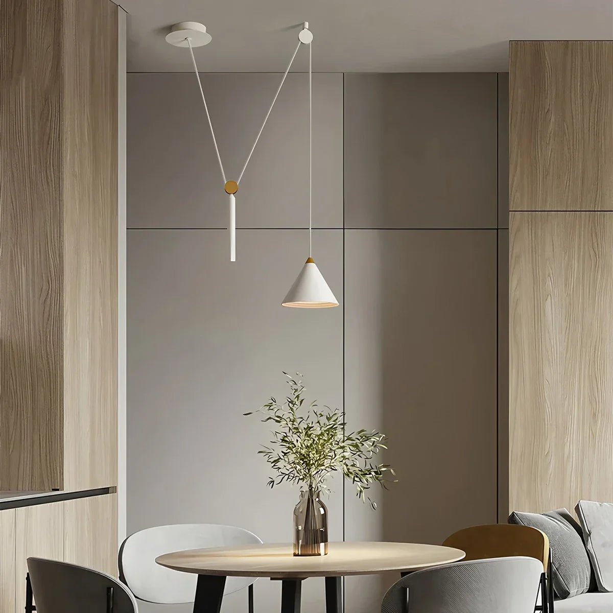 Cone Counterweight Pulley Swag Pendant Lamp | Desfino