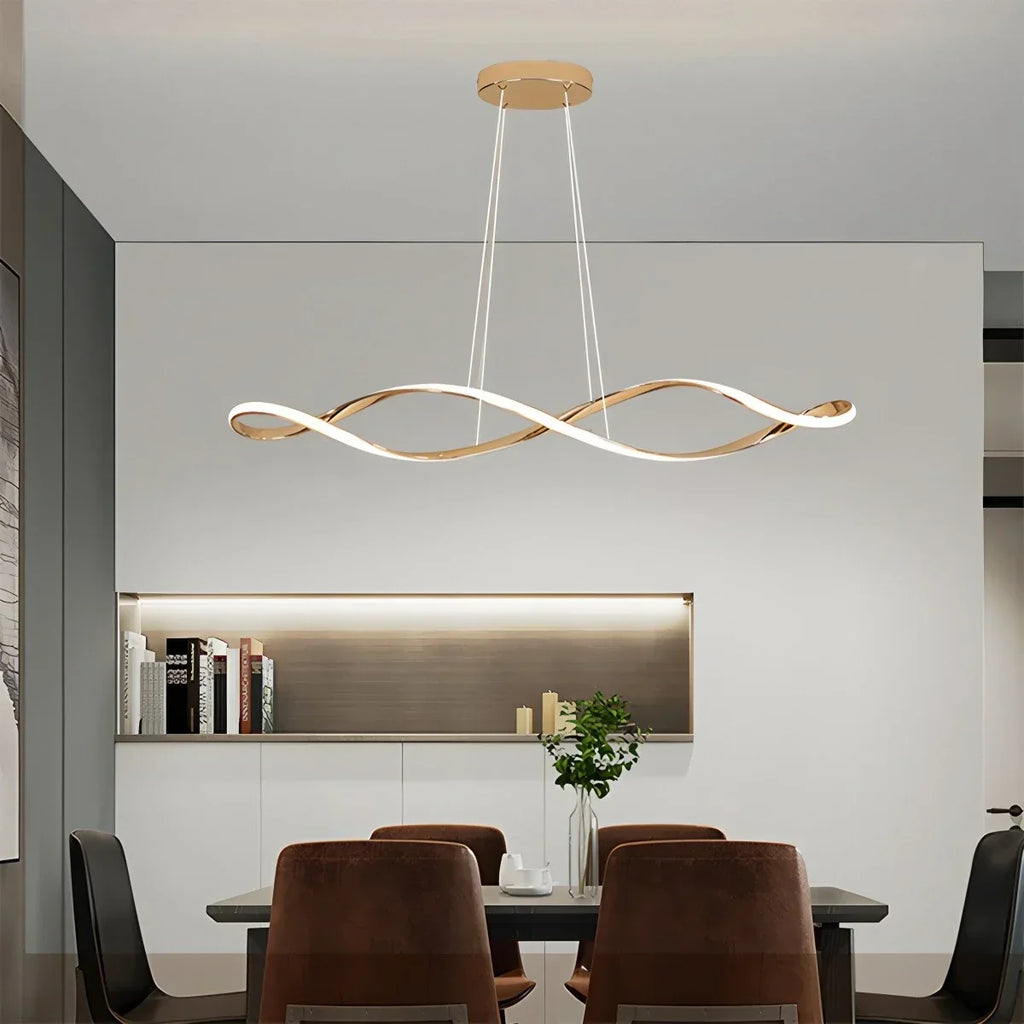 Lineare Pendelleuchte mit gedrehtem Design für das Esszimmer | Desfino
