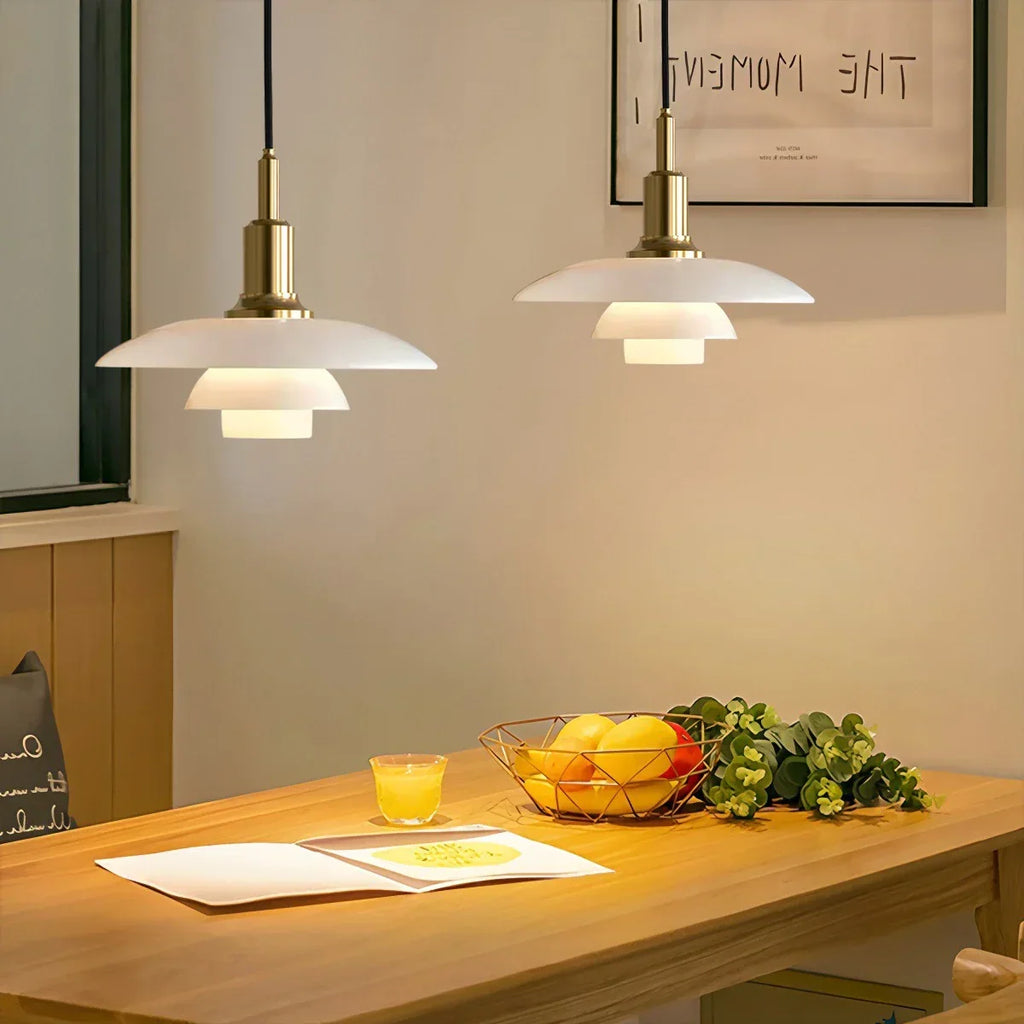 Dänische Designer-Glaspendelleuchte für die Küche | Desfino
