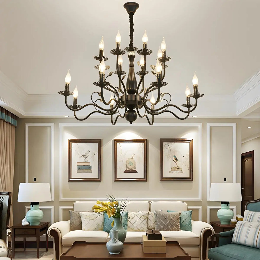 Double Layered Candle Chandelier for Dining Room | Desfino