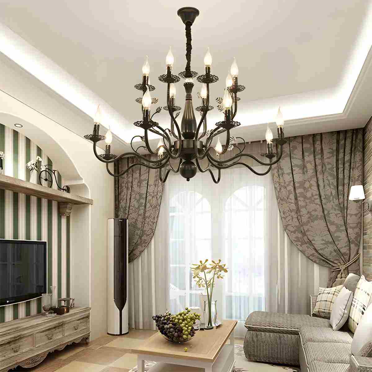 Double Layered Candle Chandelier for Dining Room | Desfino