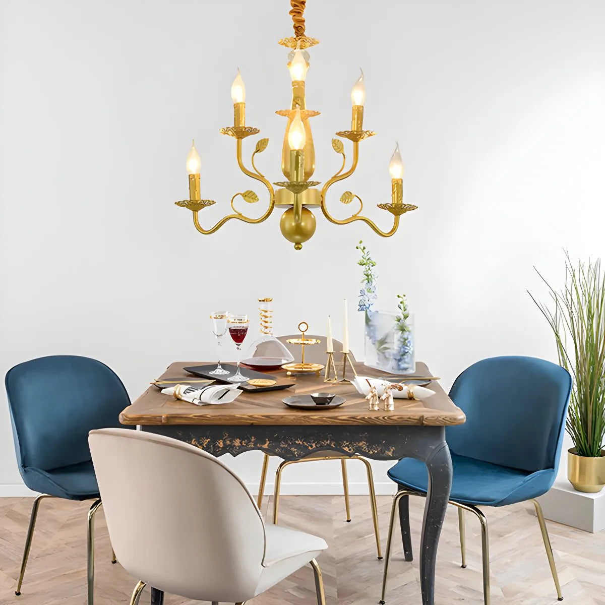 Double Layered Candle Chandelier for Dining Room | Desfino