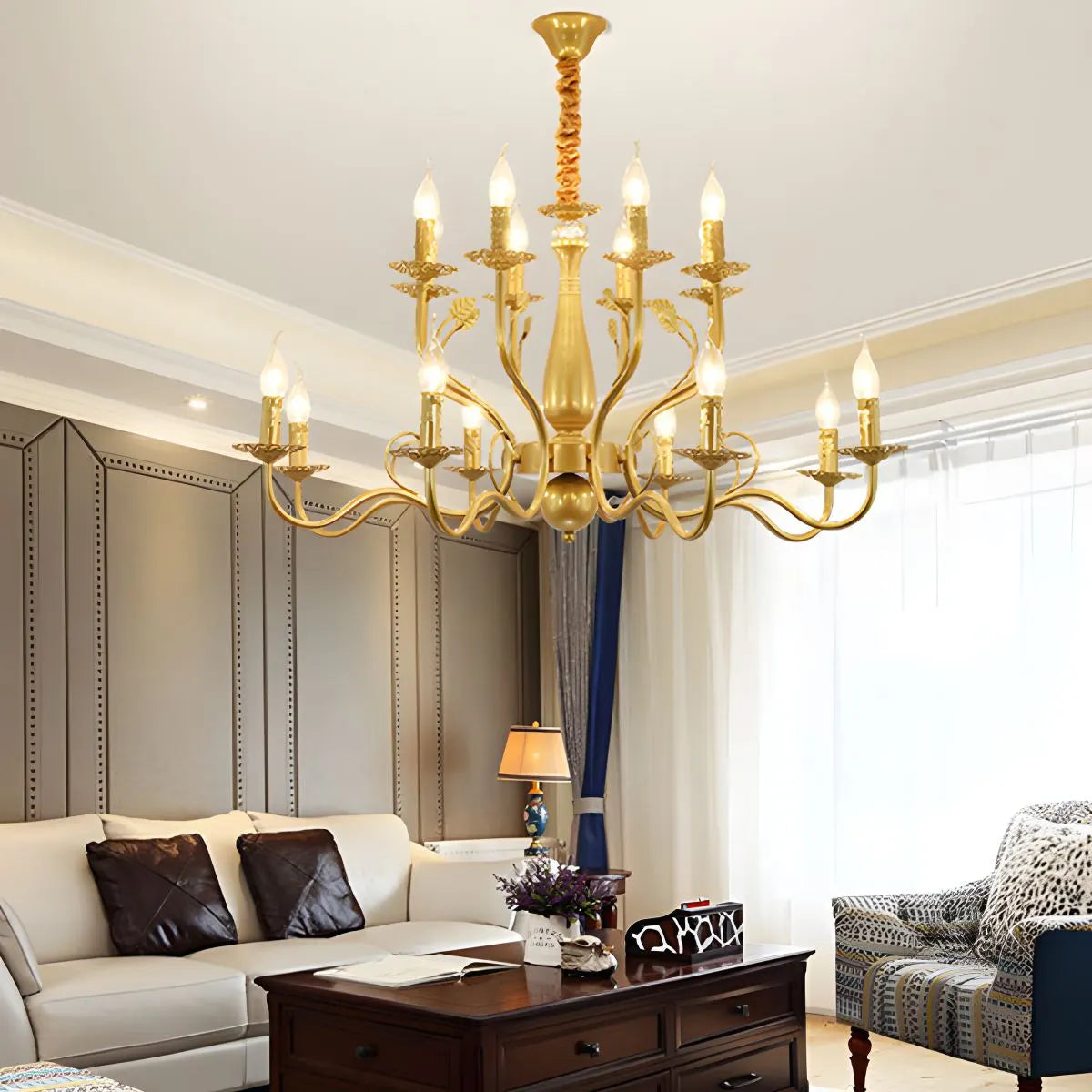Double Layered Candle Chandelier for Dining Room | Desfino
