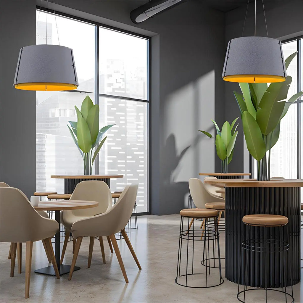 Double Layer Circular Acoustic Pendant Light for Office | Desfino