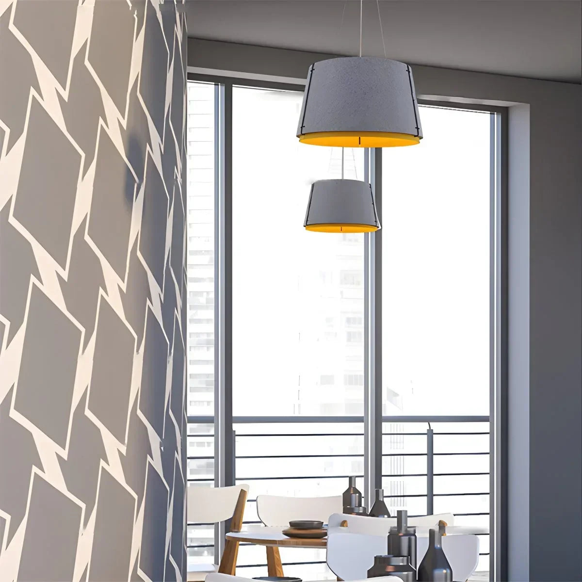 Double Layer Circular Acoustic Pendant Light for Office | Desfino