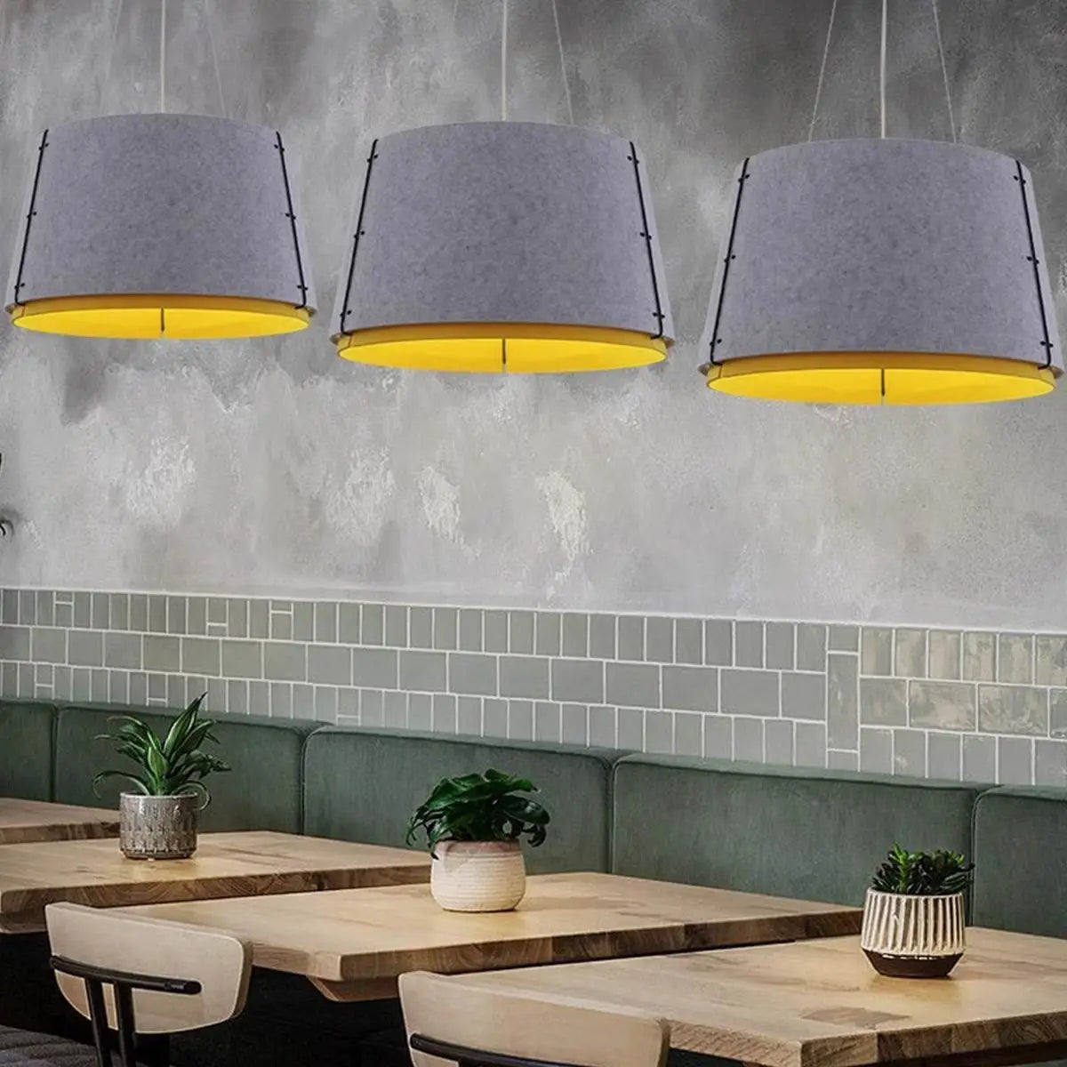 Double Layer Circular Acoustic Pendant Light for Office | Desfino