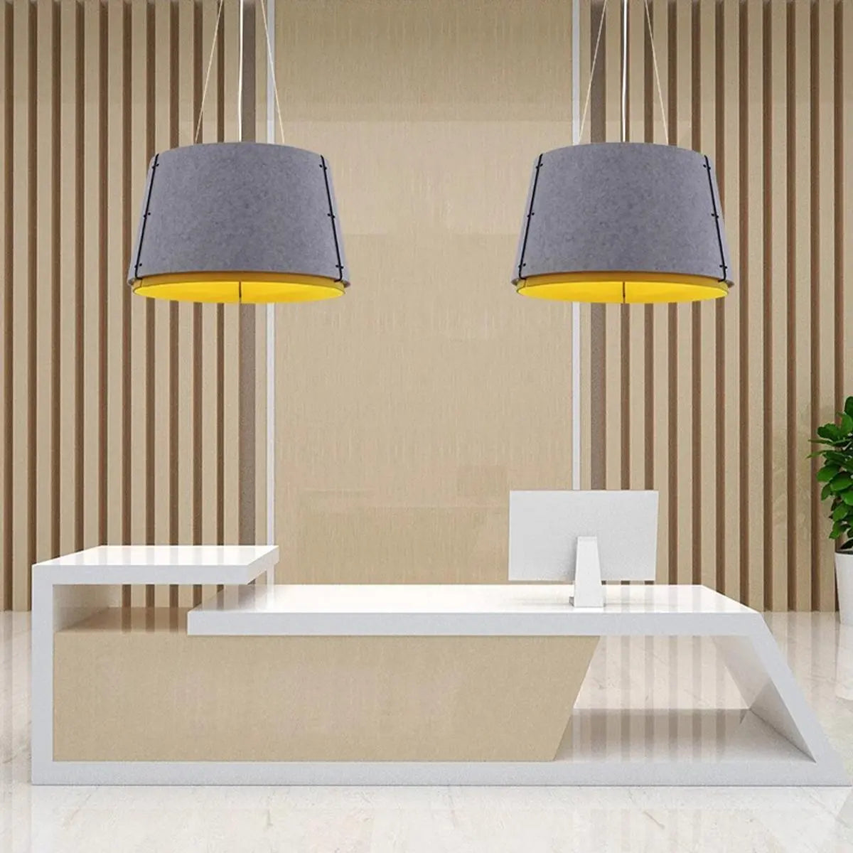 Double Layer Circular Acoustic Pendant Light for Office | Desfino