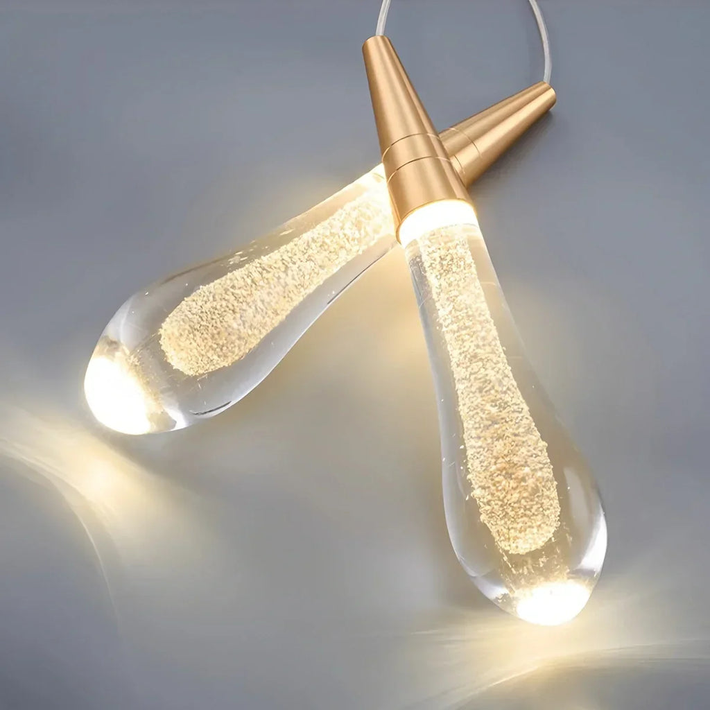 Drop Crystal Chrome Pendant Light for Bedroom | Desfino