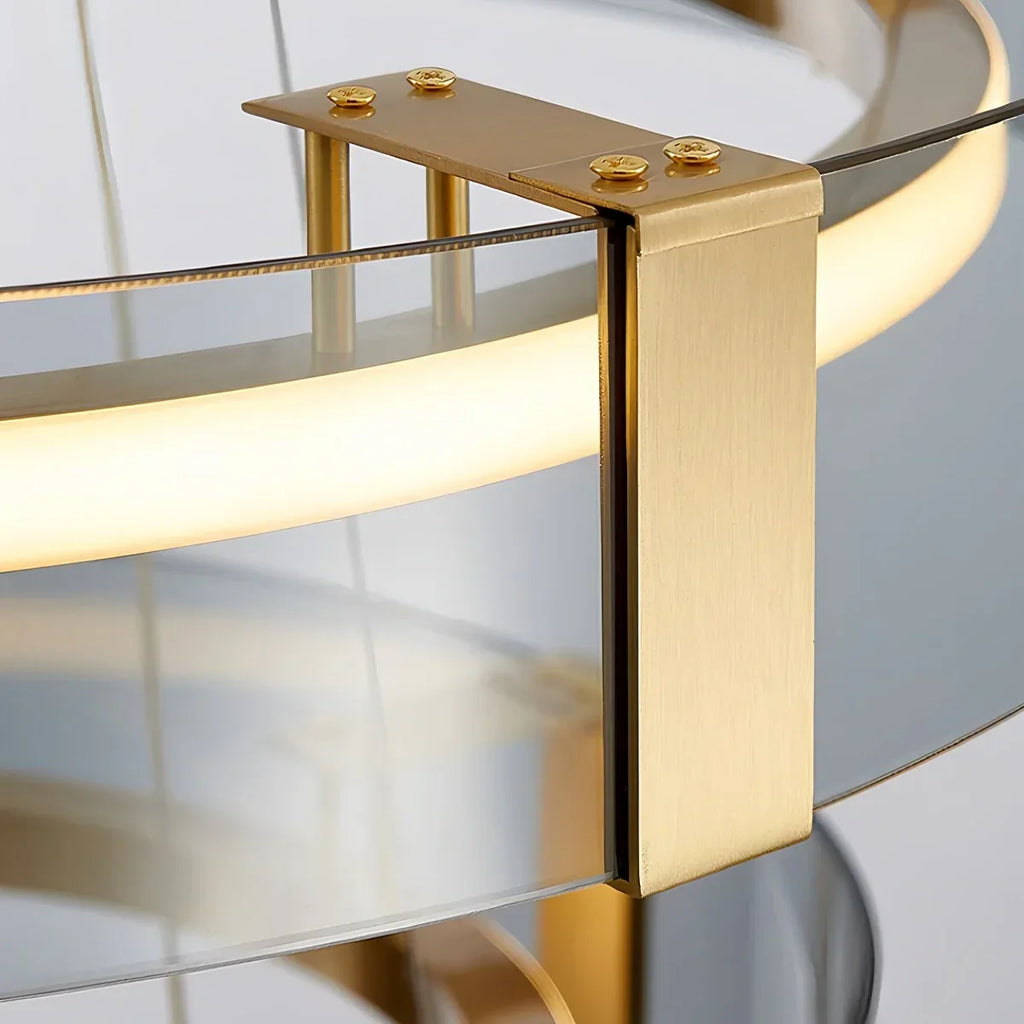 Enamel Round Brass Chandelier for Dining Area | Desfino
